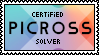 A stamp of Picross S' title screen, with the text: certified PICROSS solver